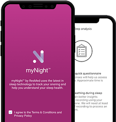 ResMed myNight app home screen