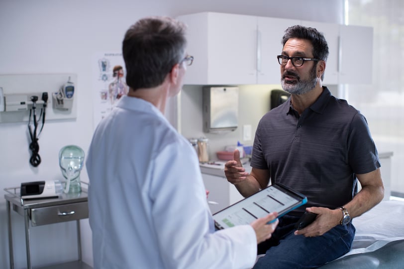 Man with sleep apnea following treatment advice from doctor